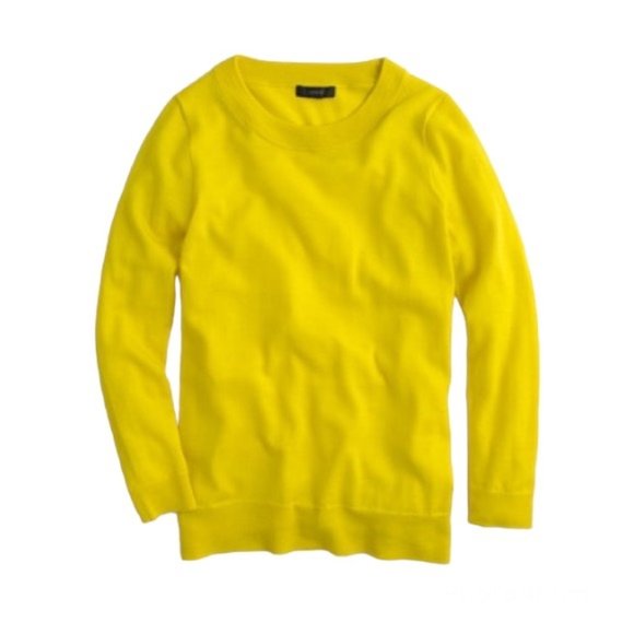 J. Crew Merino Wool Tippi Sweater in Yellow Size XS Preppy Office Bright - Picture 1 of 8